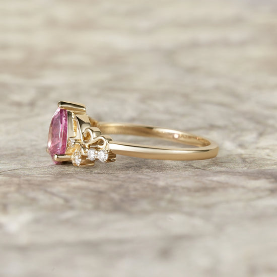 Natural Padparadscha Engagement Ring