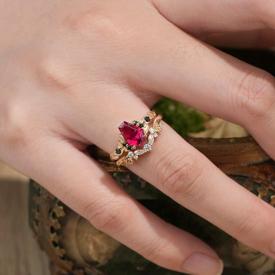 Ruby & Black Onyx Bridal Set 2pcs