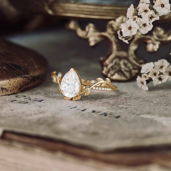 Pear Moissanite Engagement Ring