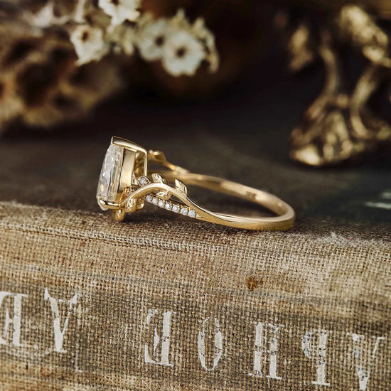 Pear Moissanite Engagement Ring