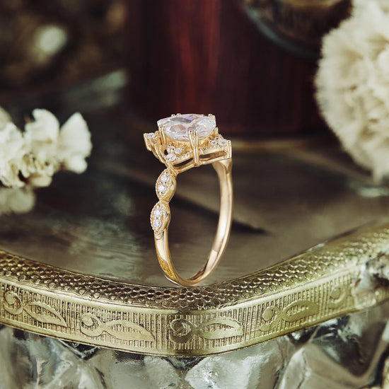 Pear Moissanite Engagement Ring