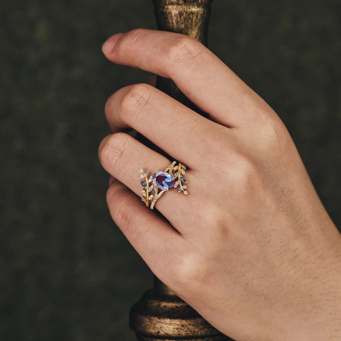 Alexandrite Engagement Ring Set