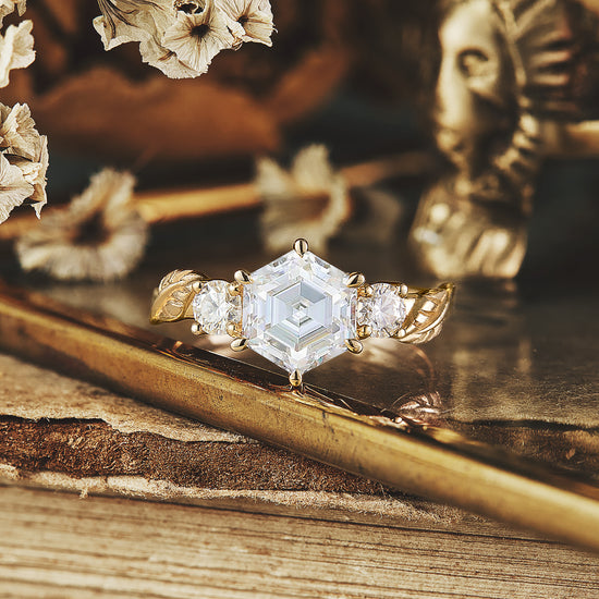 3 - stone Moissanite Ring - Charlotte