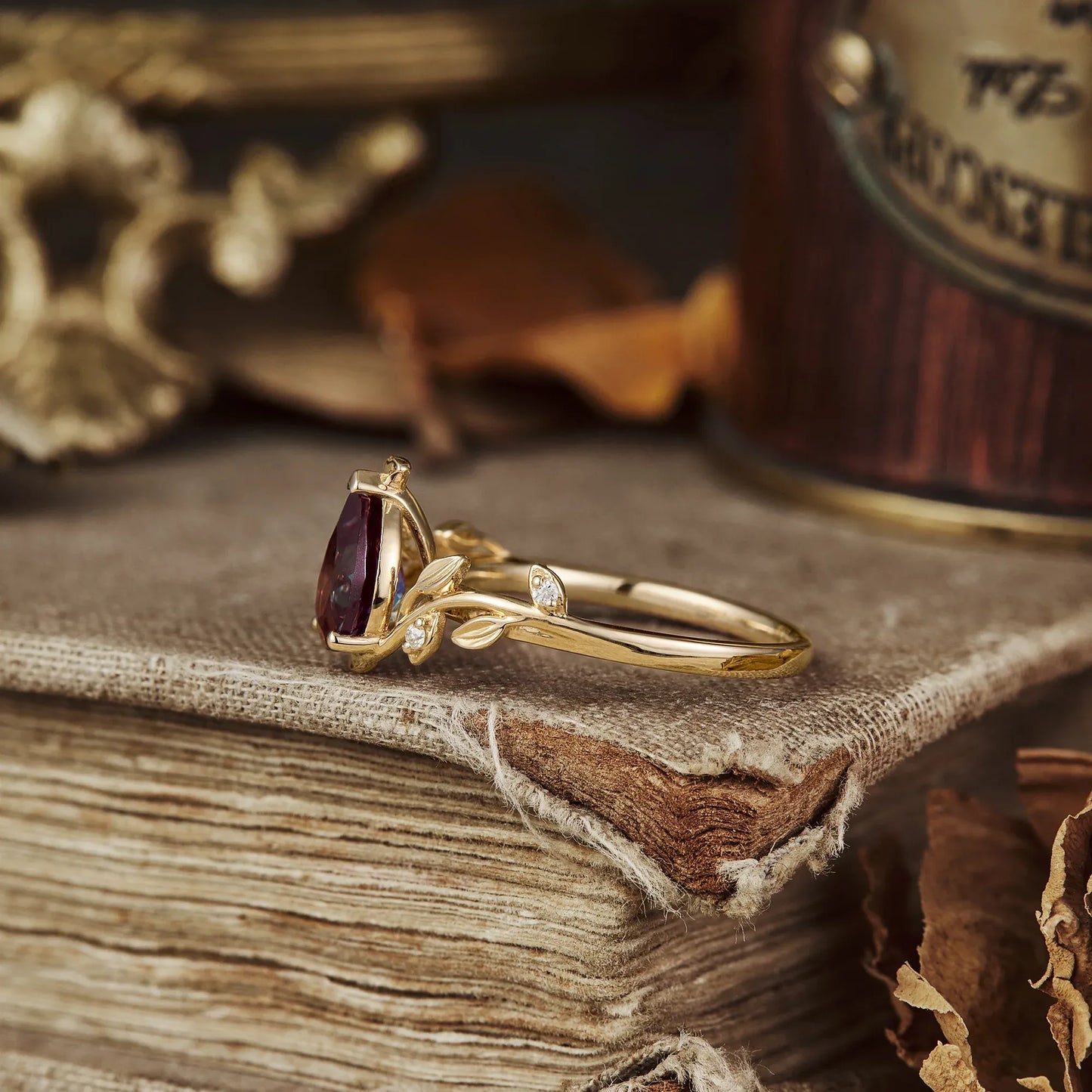 Pear Cut Alexandrite Engagement Ring