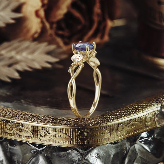 Three-Stone Alexandrite and Moissanite