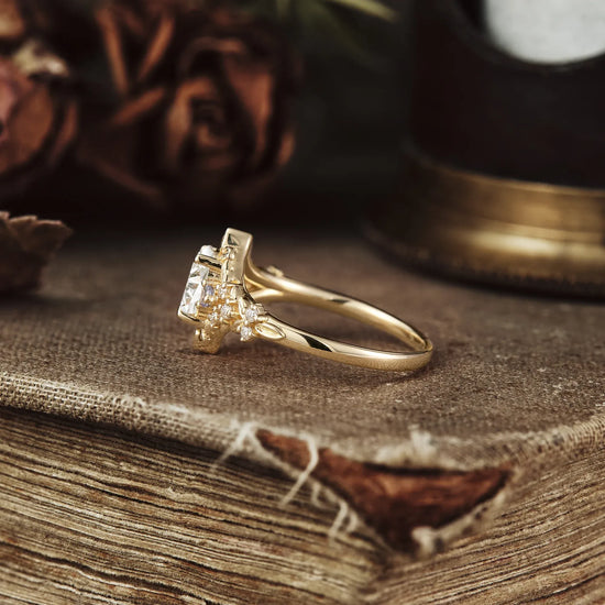 Moissanite and Sapphire Ring