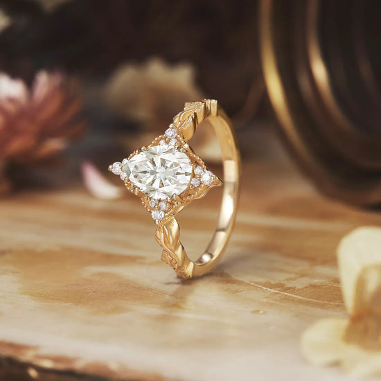 Pear Moissanite Engagement Ring