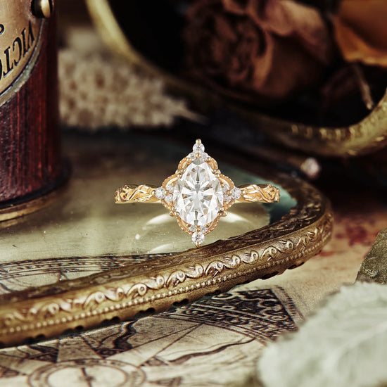 Pear Moissanite Engagement Ring