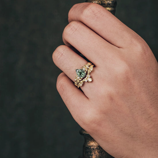 Green Sapphire Ring Set