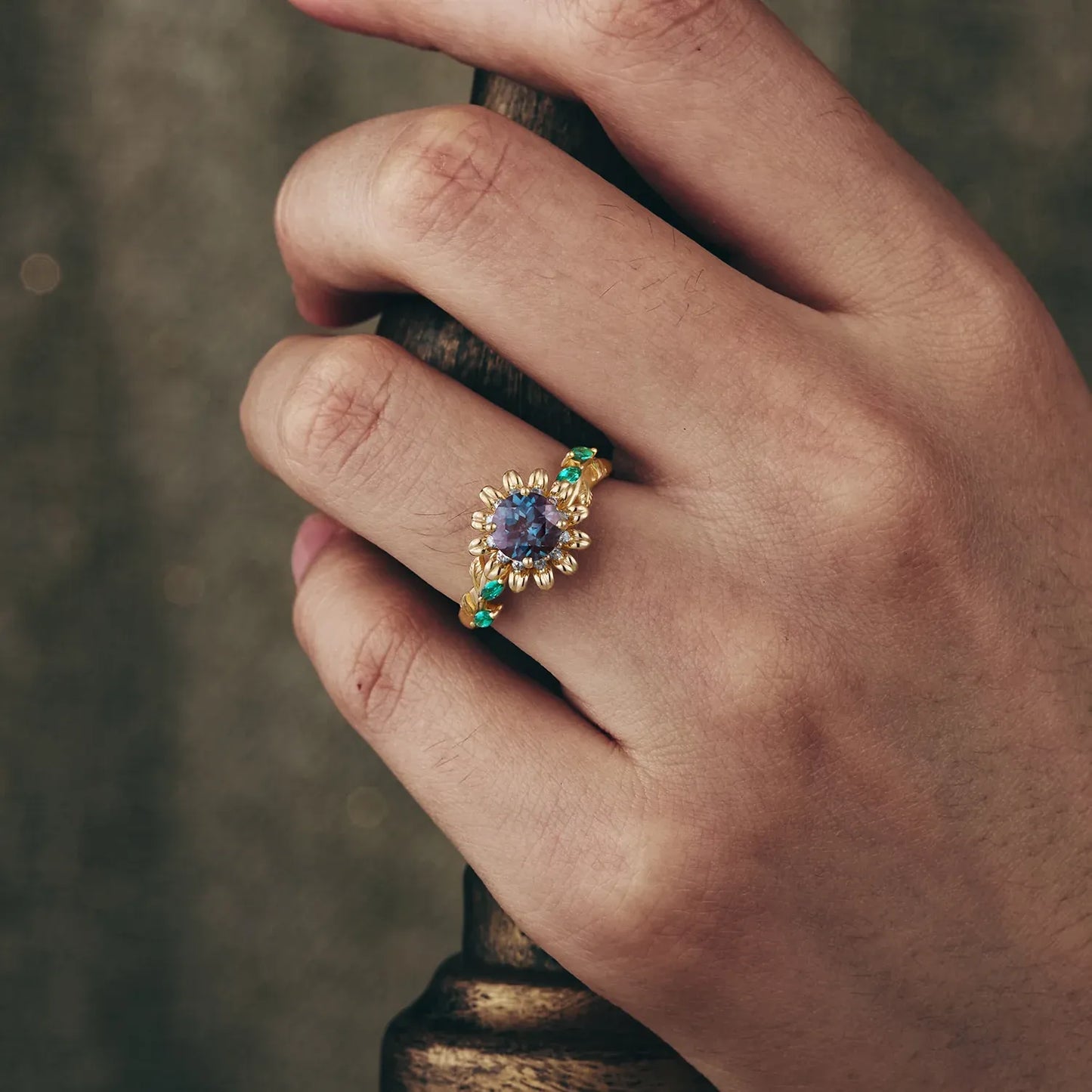 Sunflower Inspired Engagement Ring