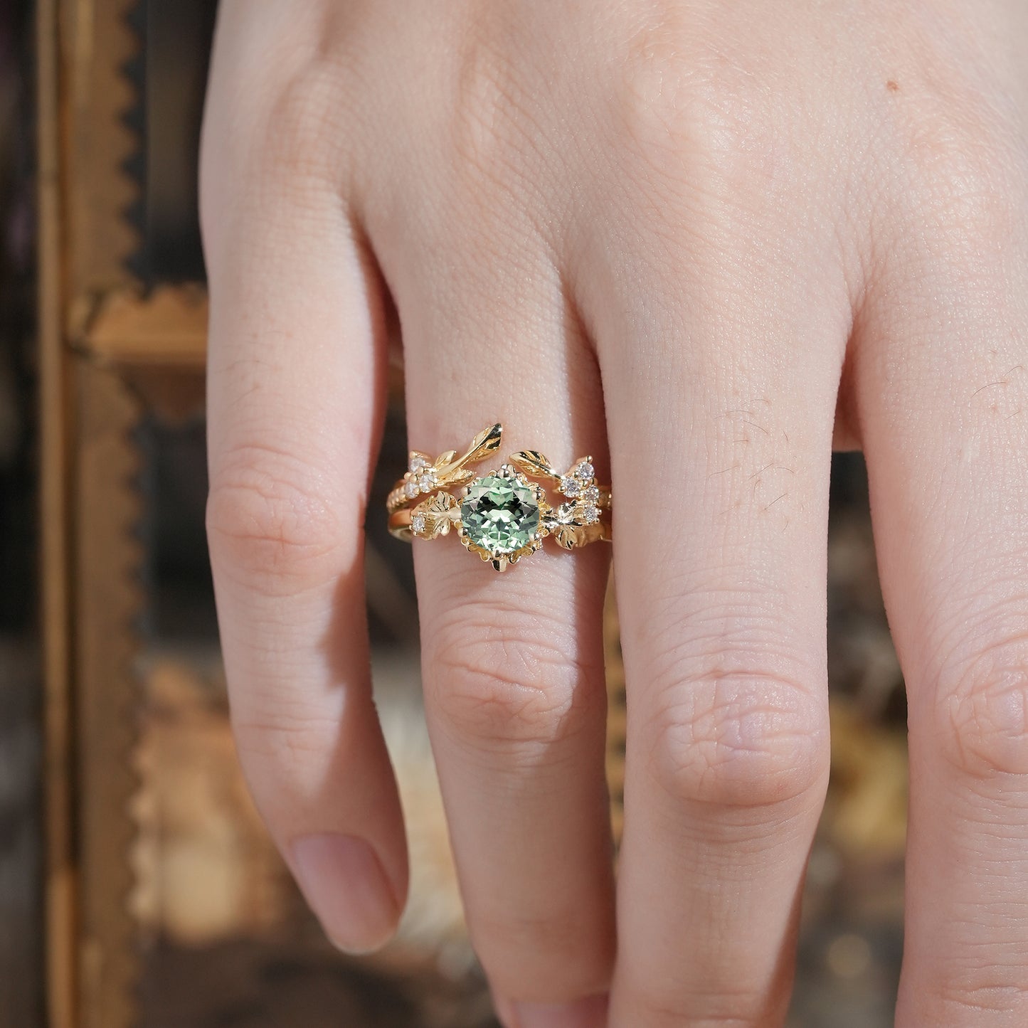 Green Sapphire Bridal Set 2pcs