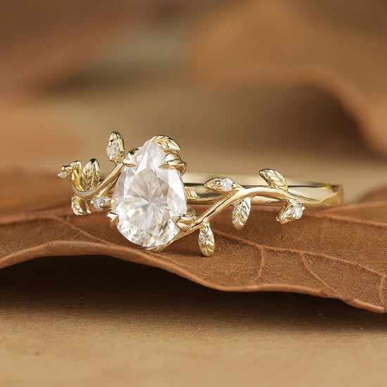 Pear Moissanite Engagement Ring