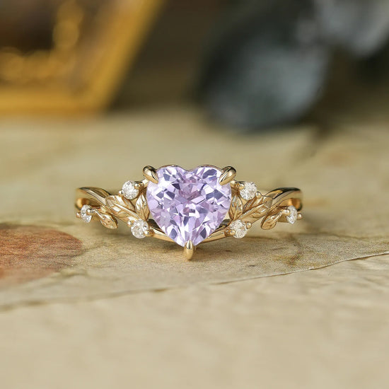 Heart-Shaped Lavender Sapphire Ring