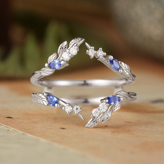 Marquise Sapphire & Moissanite Enhancer Ring-Thisbe