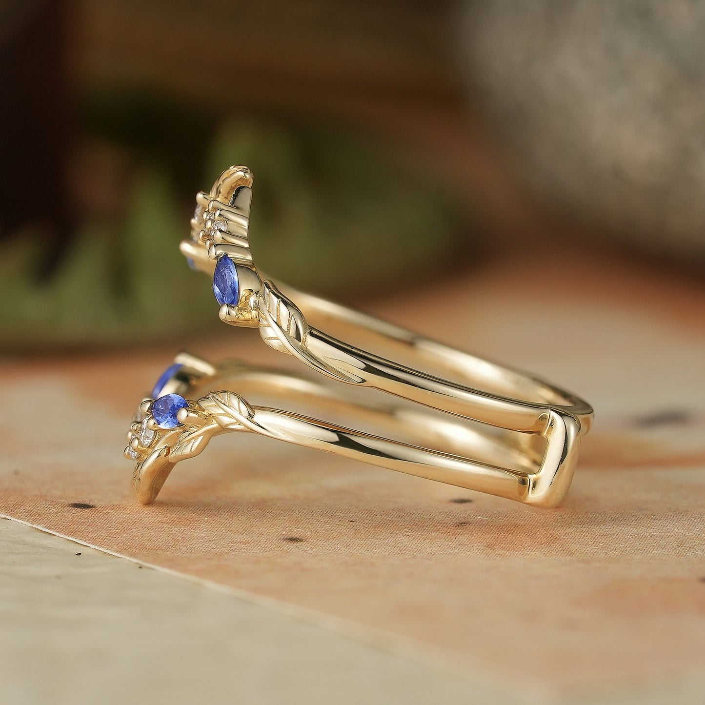 Marquise Sapphire & Moissanite Enhancer Ring