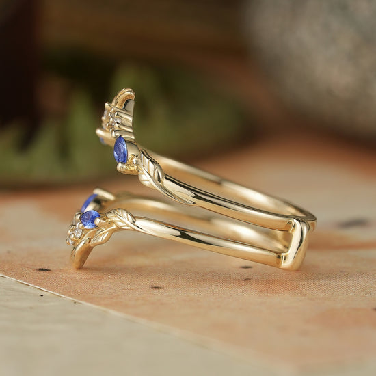Marquise Sapphire & Moissanite Enhancer Ring