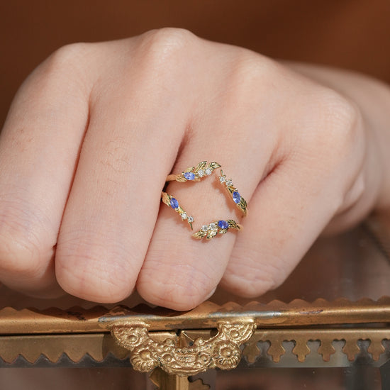 Marquise Sapphire & Moissanite Enhancer Ring