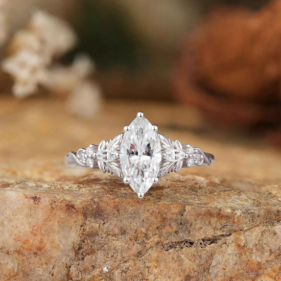 5x10 Unique Marquise Moissanite Ring - Sienna
