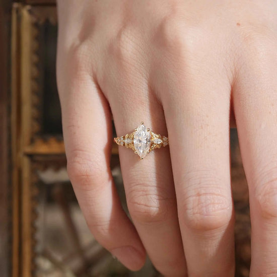 5x10 Unique Marquise Moissanite Ring - Sienna