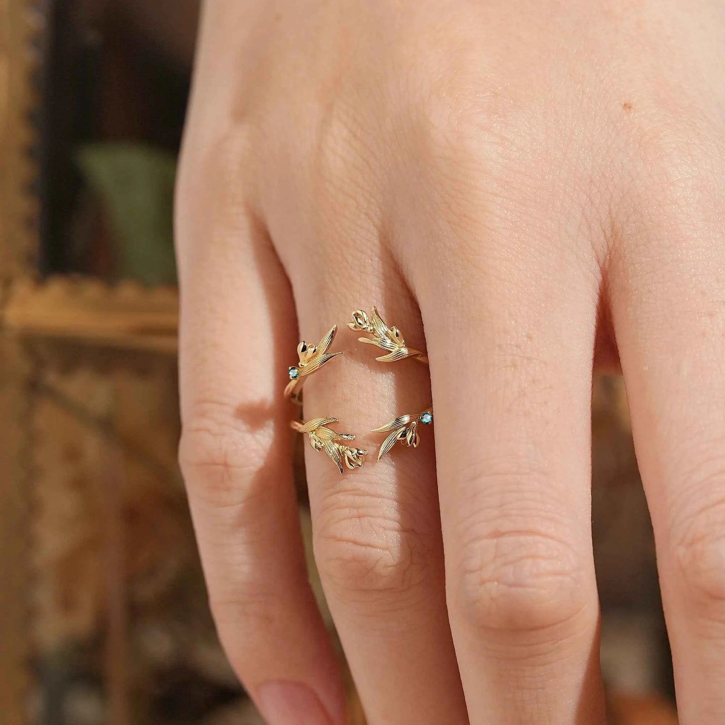 Nature Inspired Natural Emerald Enhancer Wedding Band - GemsMagic