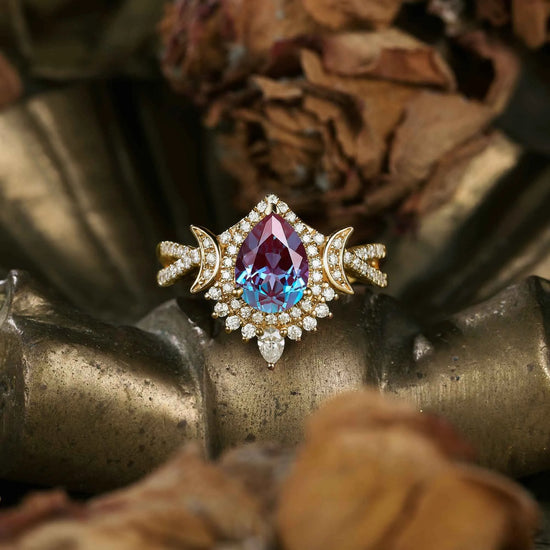 Moon Inspired Alexandrite Ring