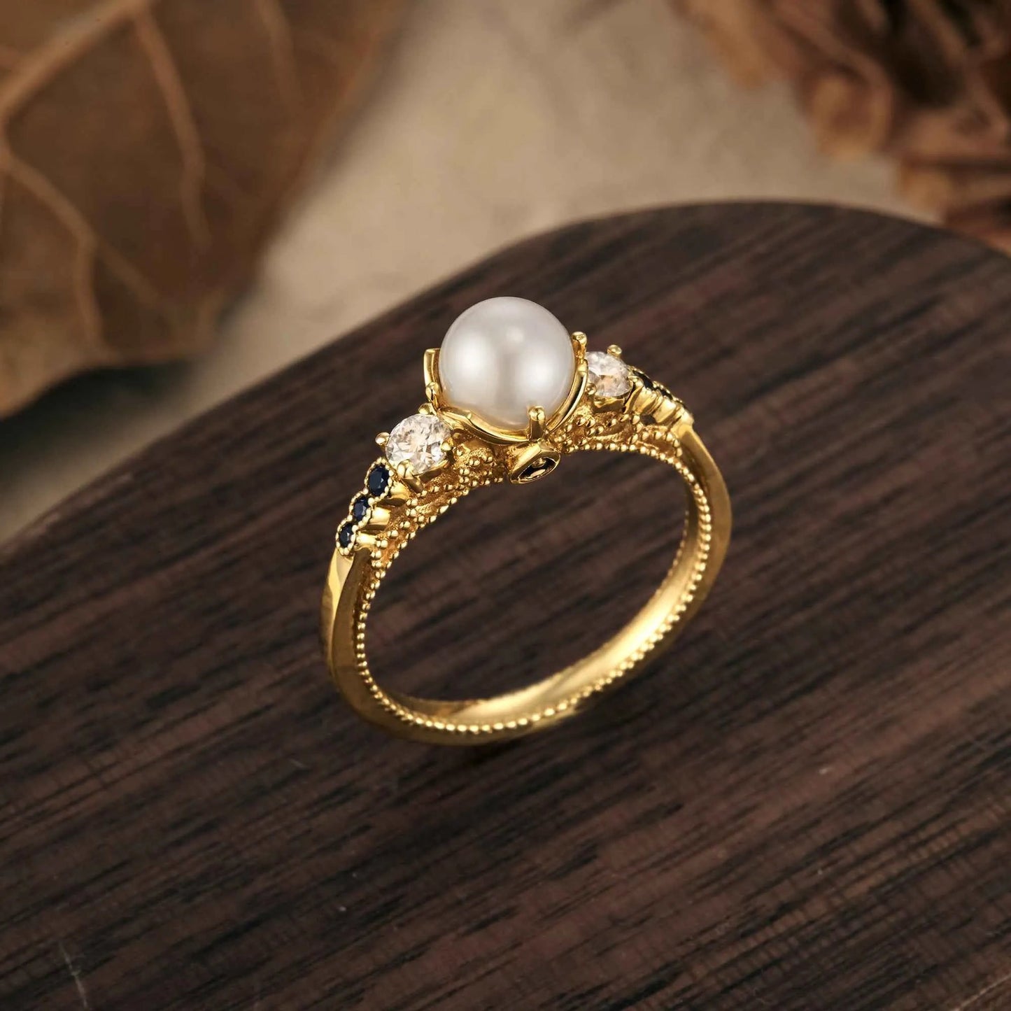 Akoya Pearl Peekaboo Promise Ring - GemsMagic - GemsMagic