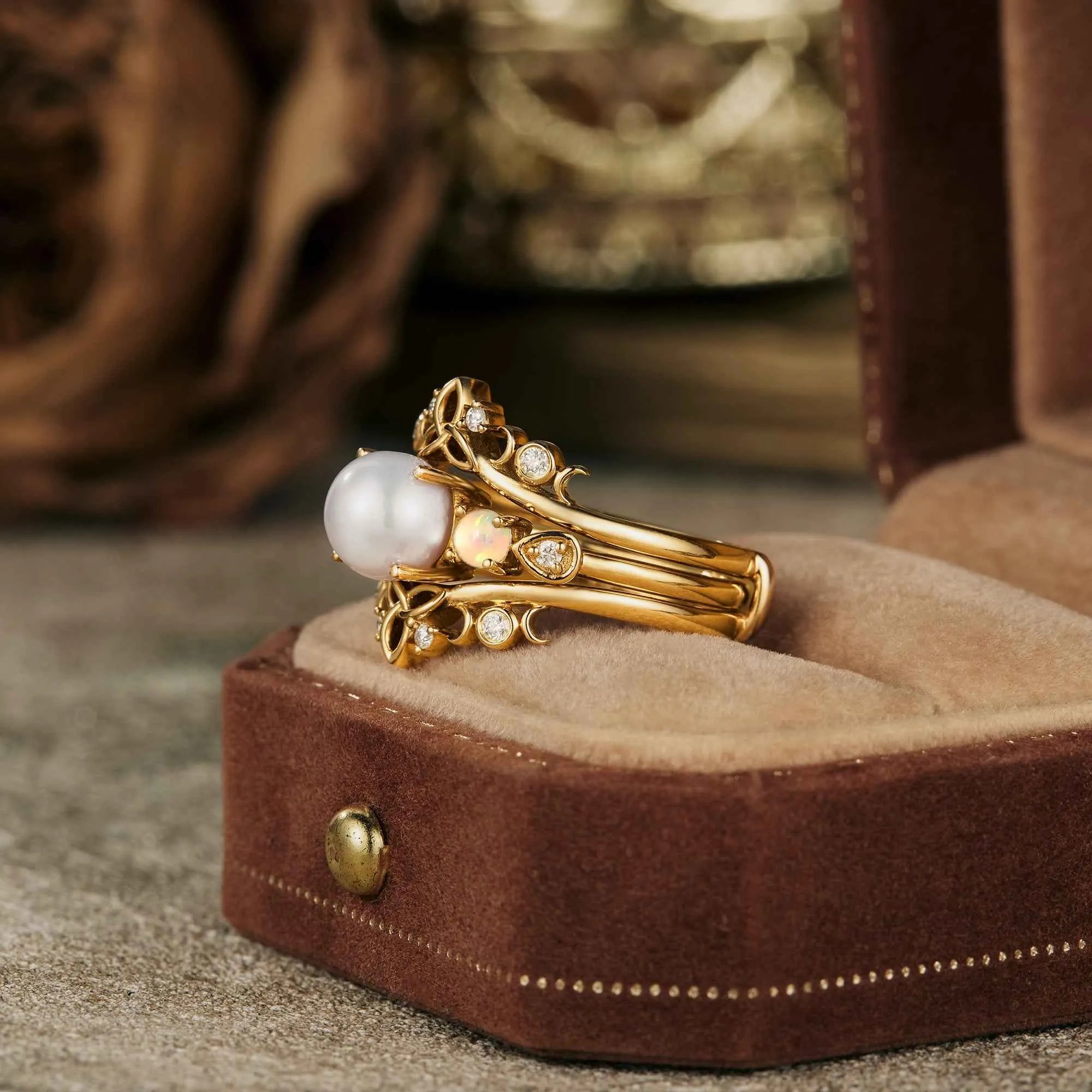 Akoya Pearl Ring Set - Phoebe Ann - GemsMagic - GemsMagic