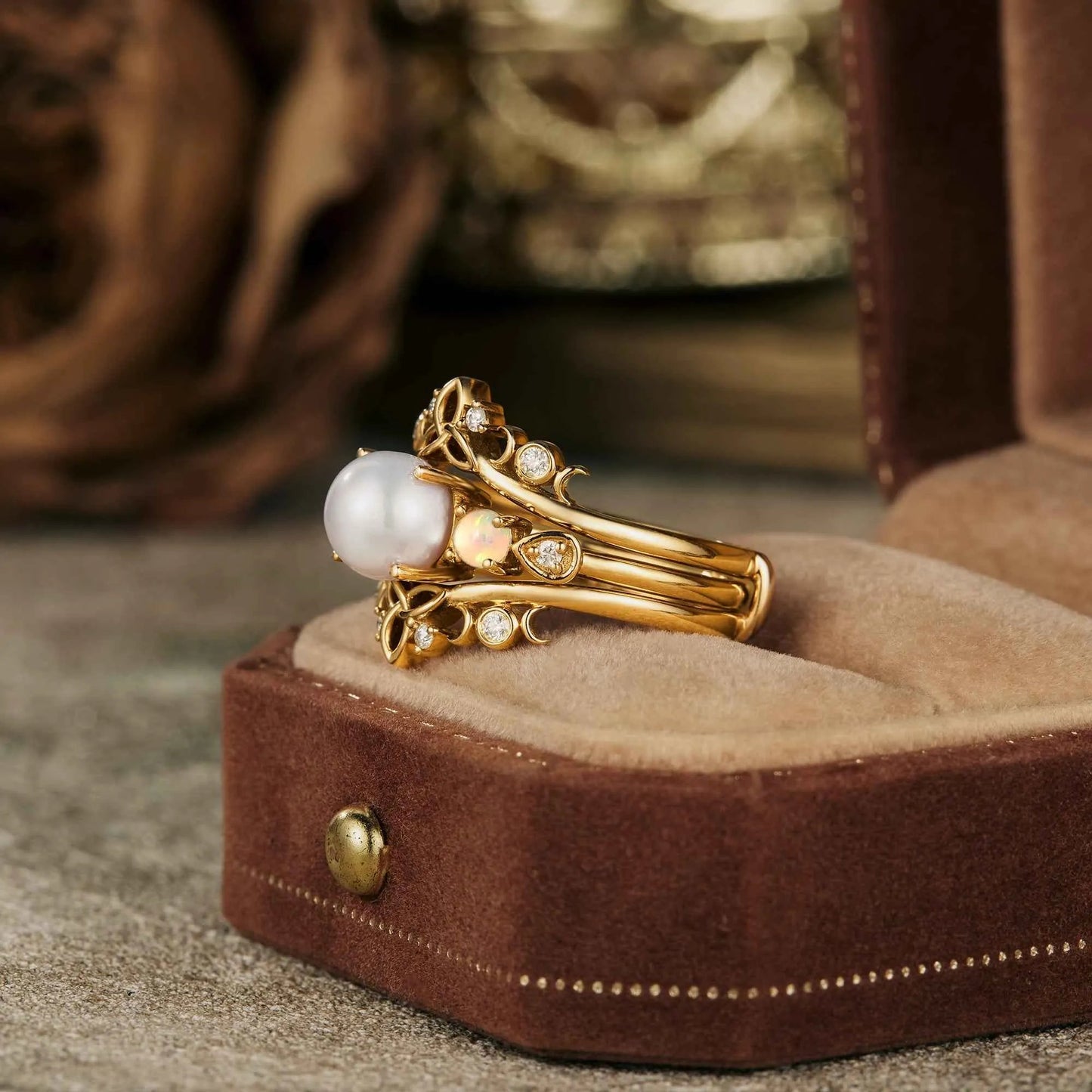 Akoya Pearl Ring Set - Phoebe Ann - GemsMagic - GemsMagic