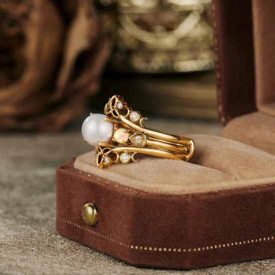 Akoya Pearl Ring Set - Phoebe Ann - GemsMagic - GemsMagic