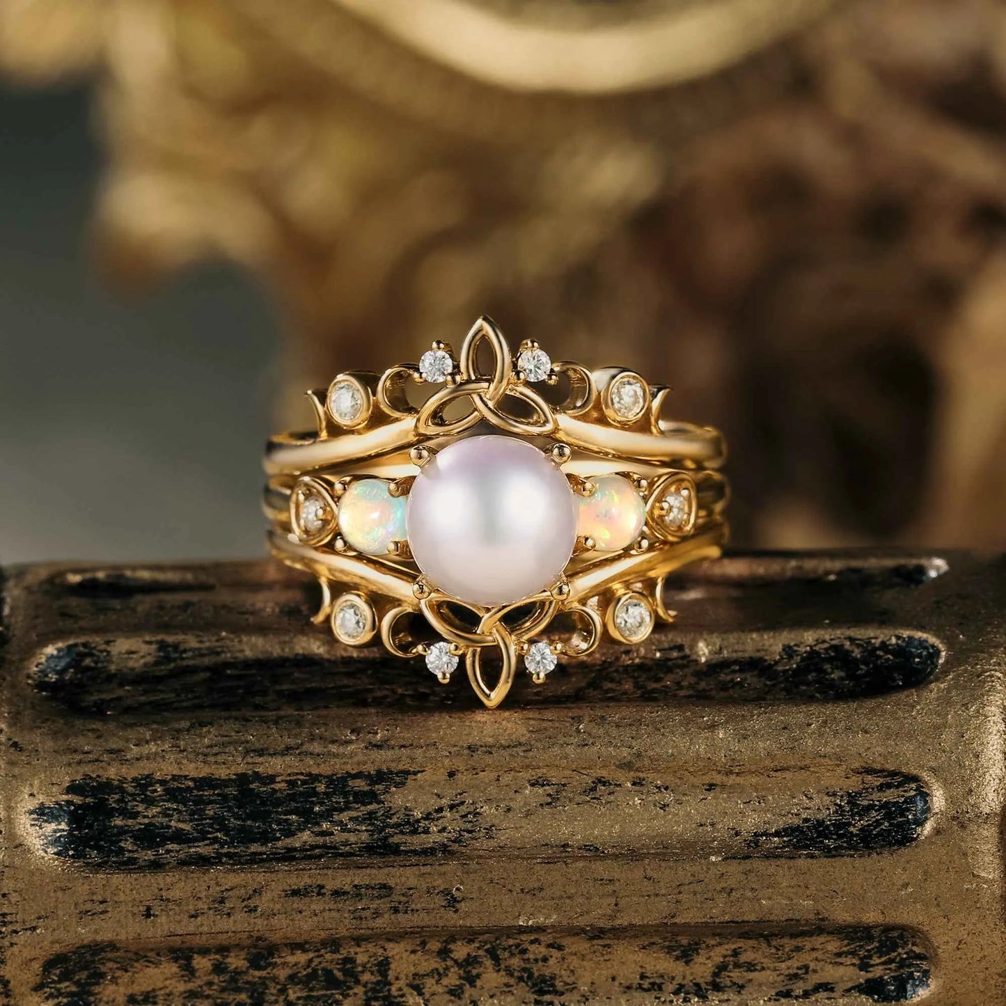 Akoya Pearl Ring Set - Phoebe Ann - GemsMagic - GemsMagic