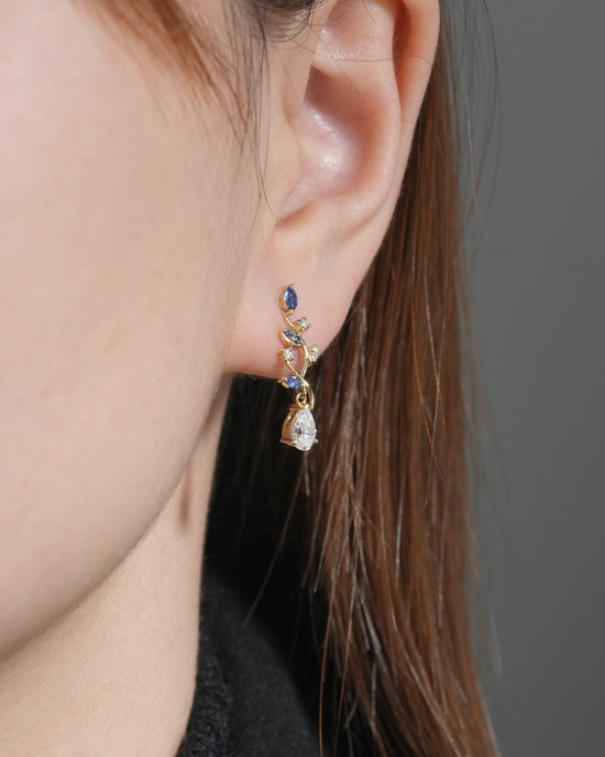 Aphrodite Mythical Sapphire and Moissanite Earrings - GemsMagic