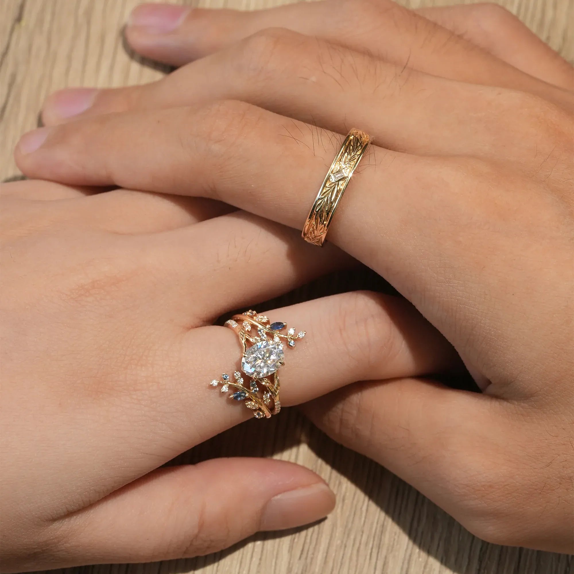 Aphrodite's Enchanted Vine | Nature Inspired Couple Ring - GemsMagic