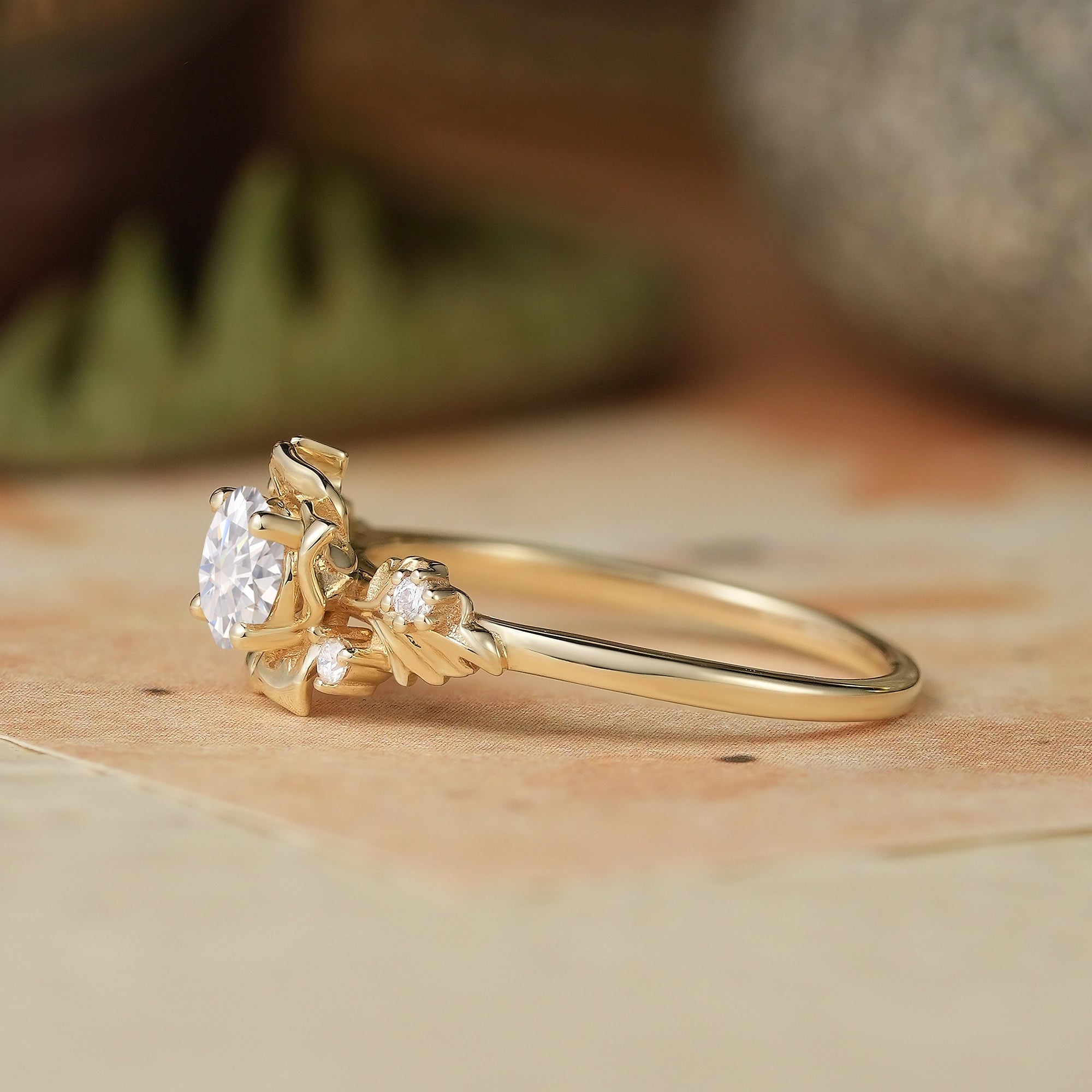 Blooming Rose Moissanite Engagement Ring - Tindra - GemsMagic