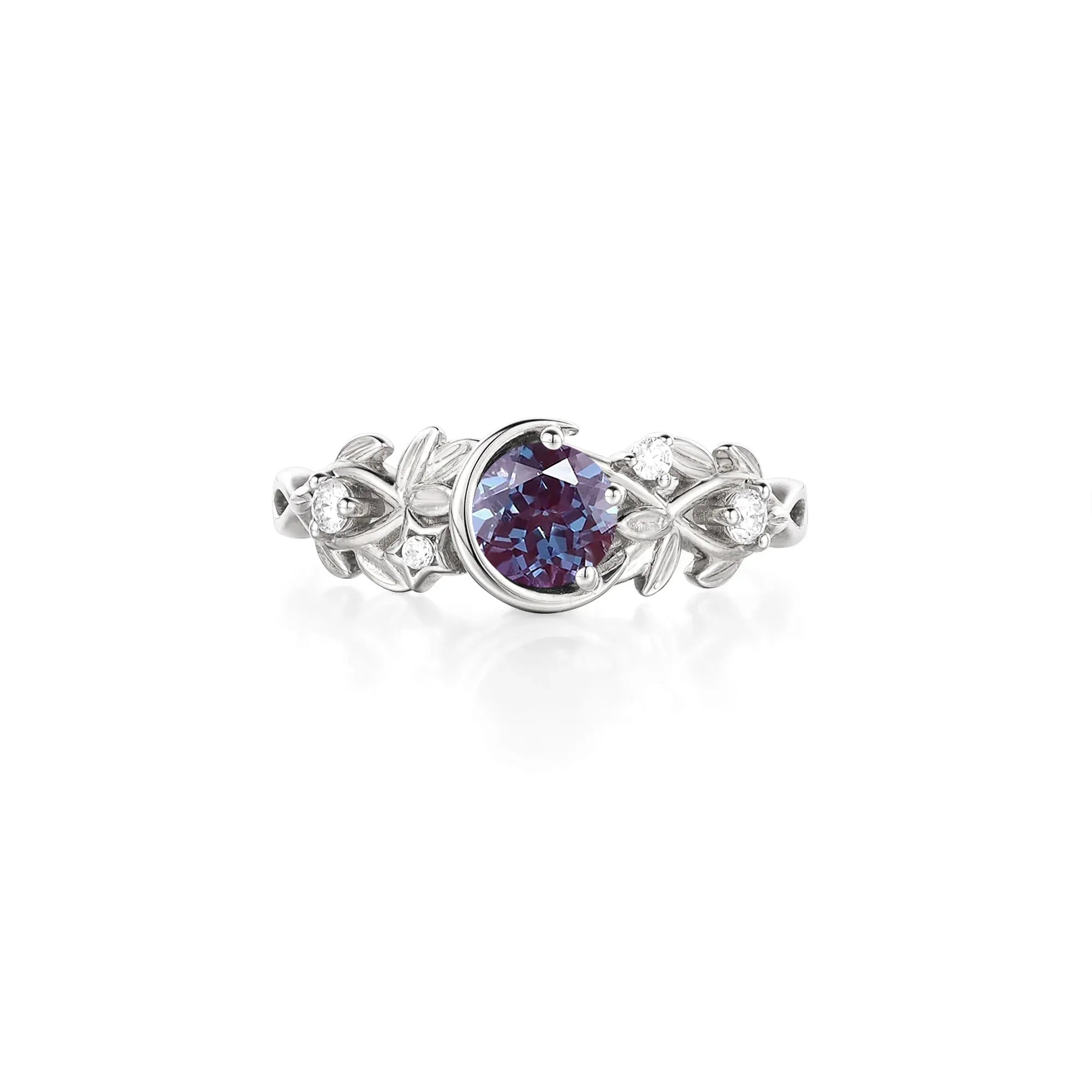 Celestial Blossom Alexandrite Moon Inspired Ring - Naomi - GemsMagic