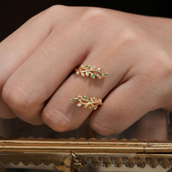 Cross Vine Emerald Enhancer Ring - GemsMagic