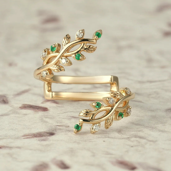 Cross Vine Emerald Enhancer Ring - GemsMagic