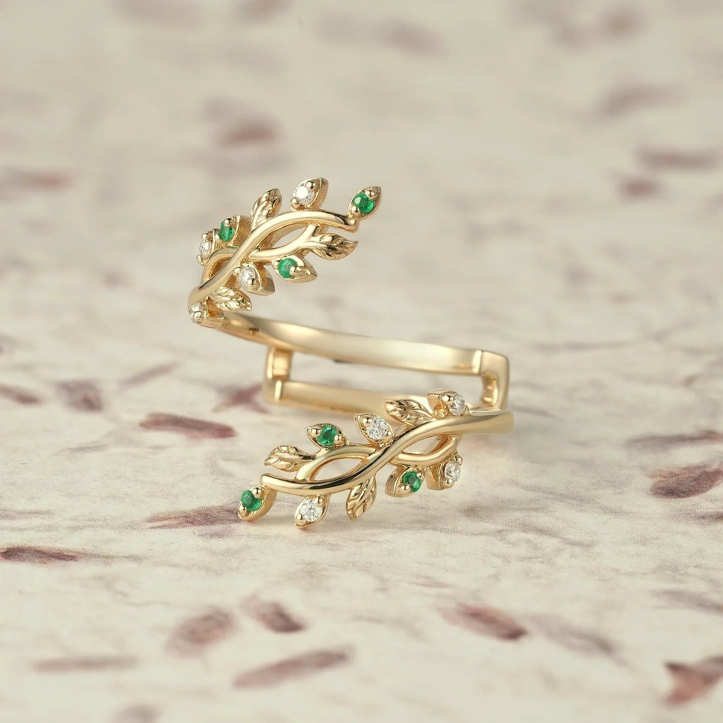 Cross Vine Emerald Enhancer Ring - GemsMagic