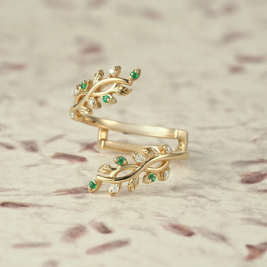 Cross Vine Emerald Enhancer Ring - GemsMagic
