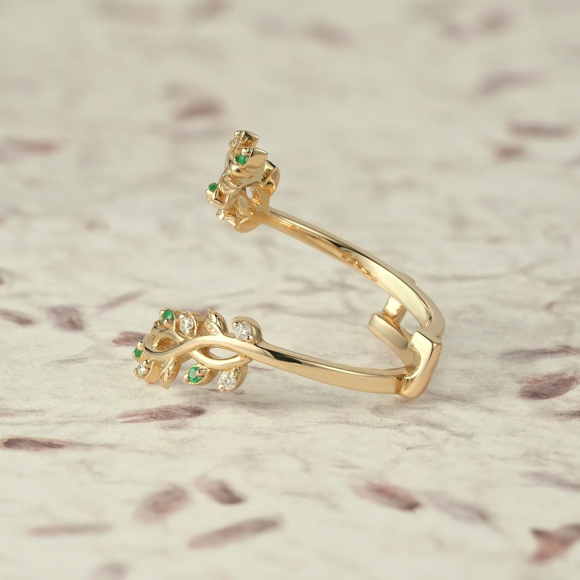 Cross Vine Emerald Enhancer Ring - GemsMagic