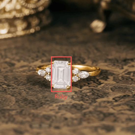 Custom Emerald - shaped Ruby Engagement Ring For Ivan Modesto - GemsMagic