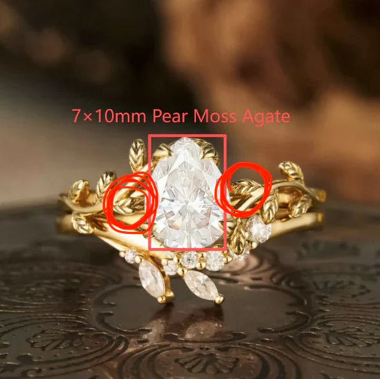 Custom Moss Agate Bridal Ring Set For Hannah Schuessler - GemsMagic