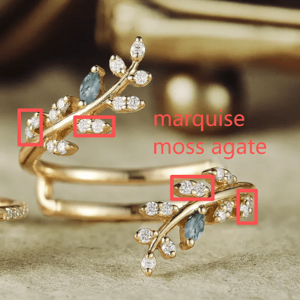 Custom Moss Agate Engancer Wedding Ring For Kylie Yu - GemsMagic