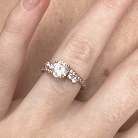 Custom Round Moissanite Engagement Ring For Hayley Heffernan - GemsMagic