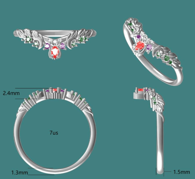 Custom Wedding Ring For Sabrina Valentine - GemsMagic