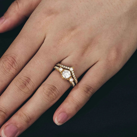 Gorgeous Moissanite Peekaboo Ring Set 2pcs - GemsMagic - GemsMagic