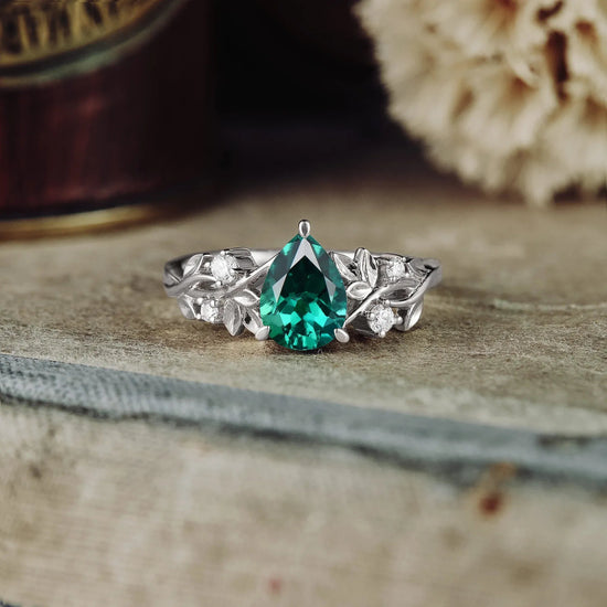 Jade Plant Inspired Engagement Ring - GemsMagic - GemsMagic