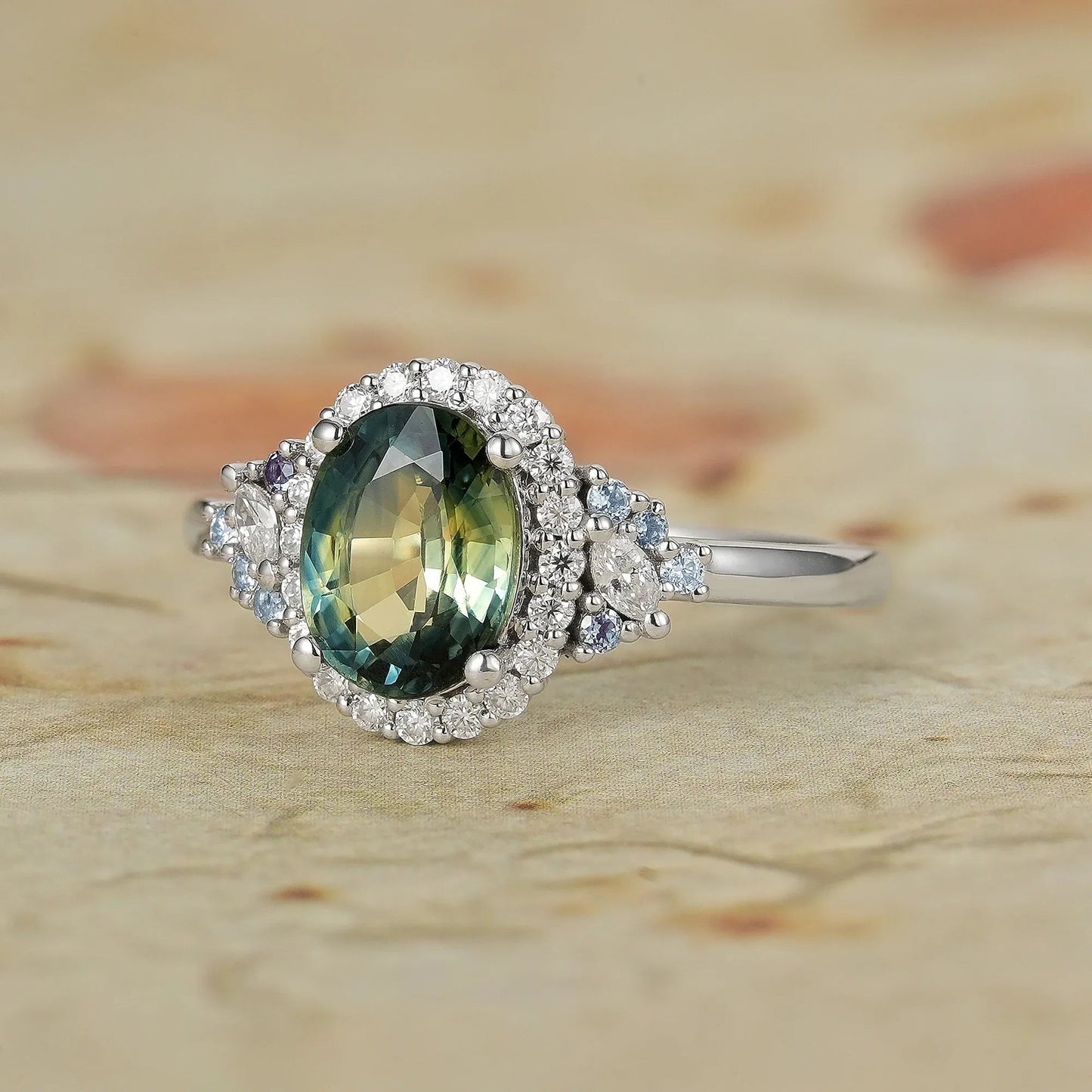 Luxe Mystique Teal Sapphire Rings - Thalassa - GemsMagic - GemsMagic