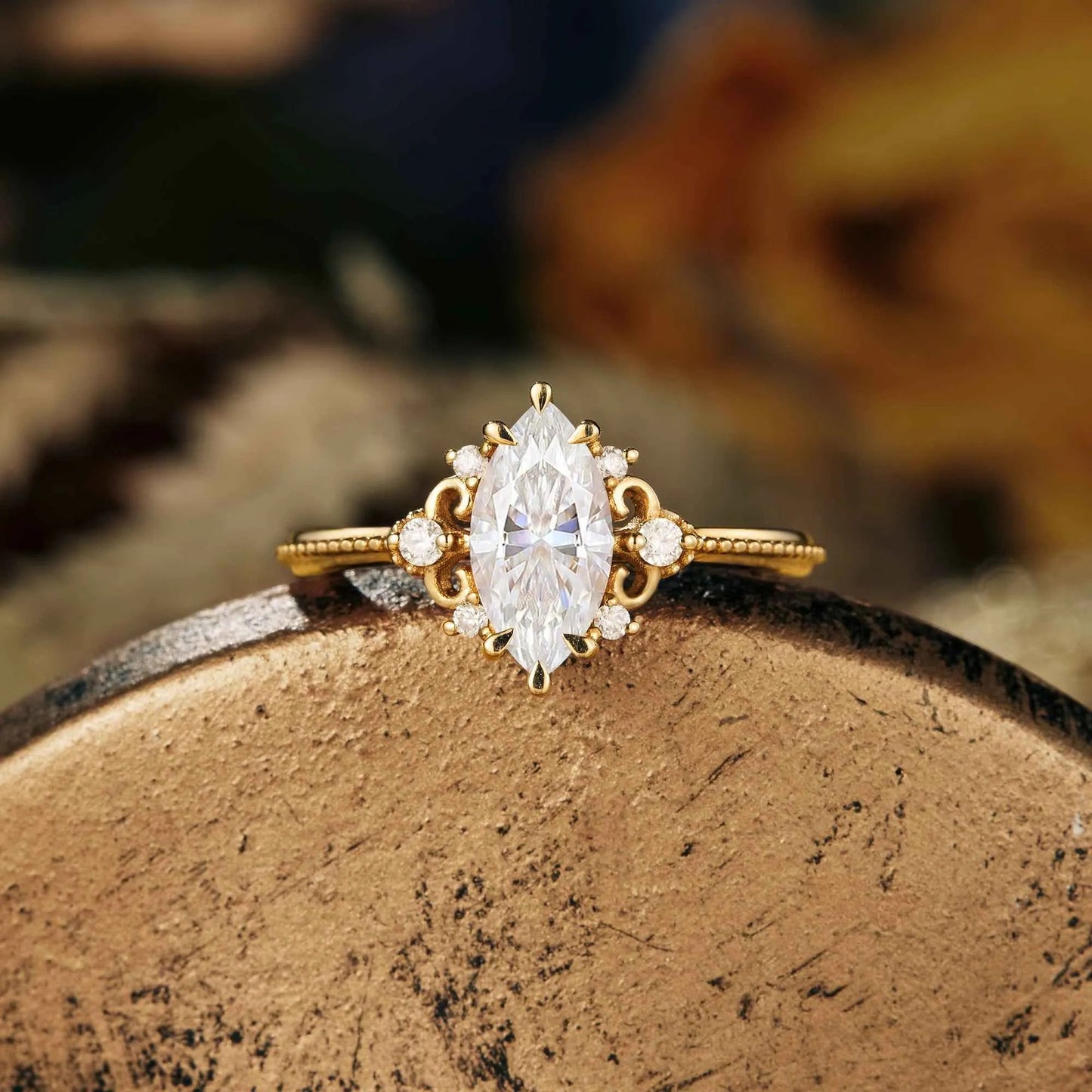 Marquise Moissanite Ring - Evanthe - GemsMagic - GemsMagic