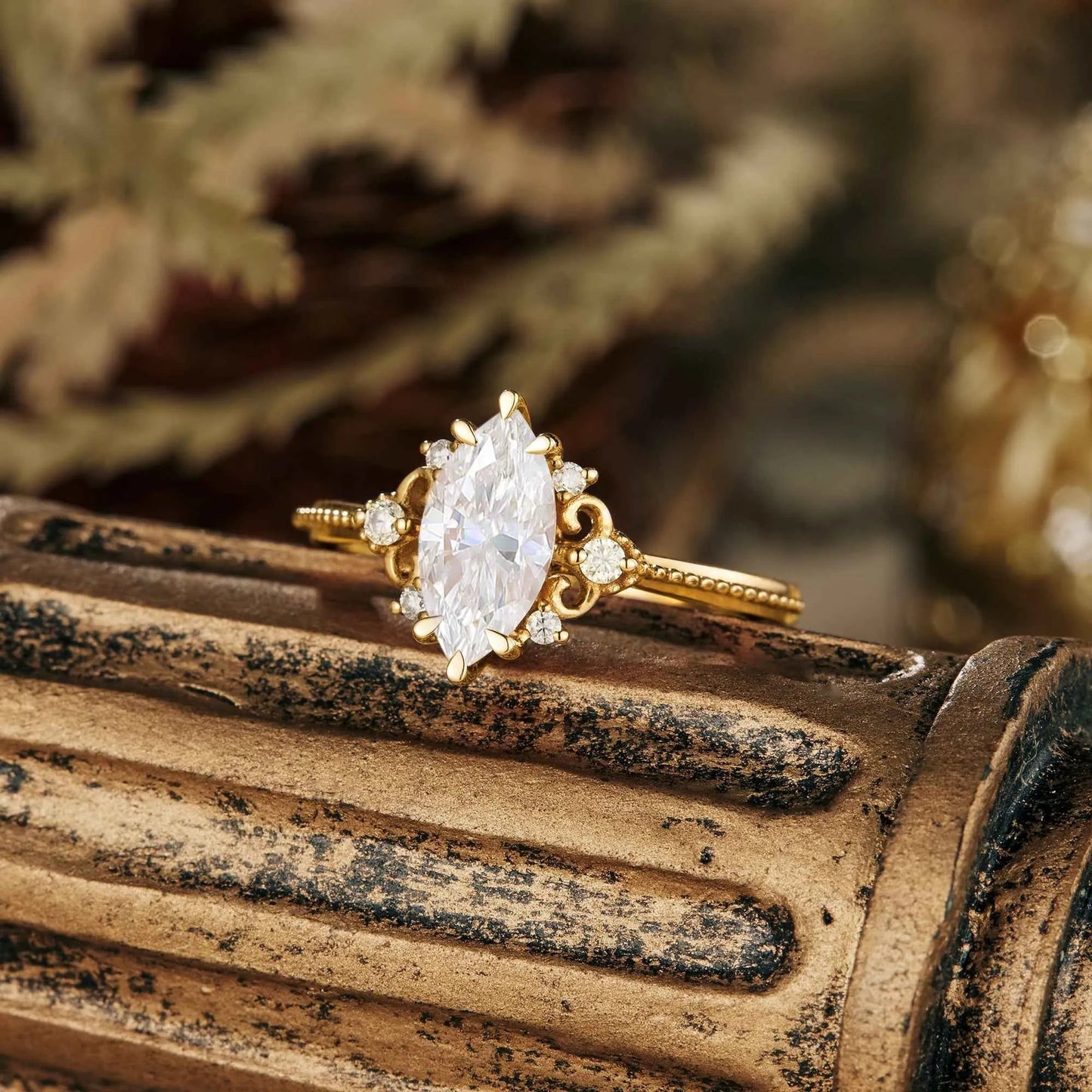 Marquise Moissanite Ring - Evanthe - GemsMagic - GemsMagic