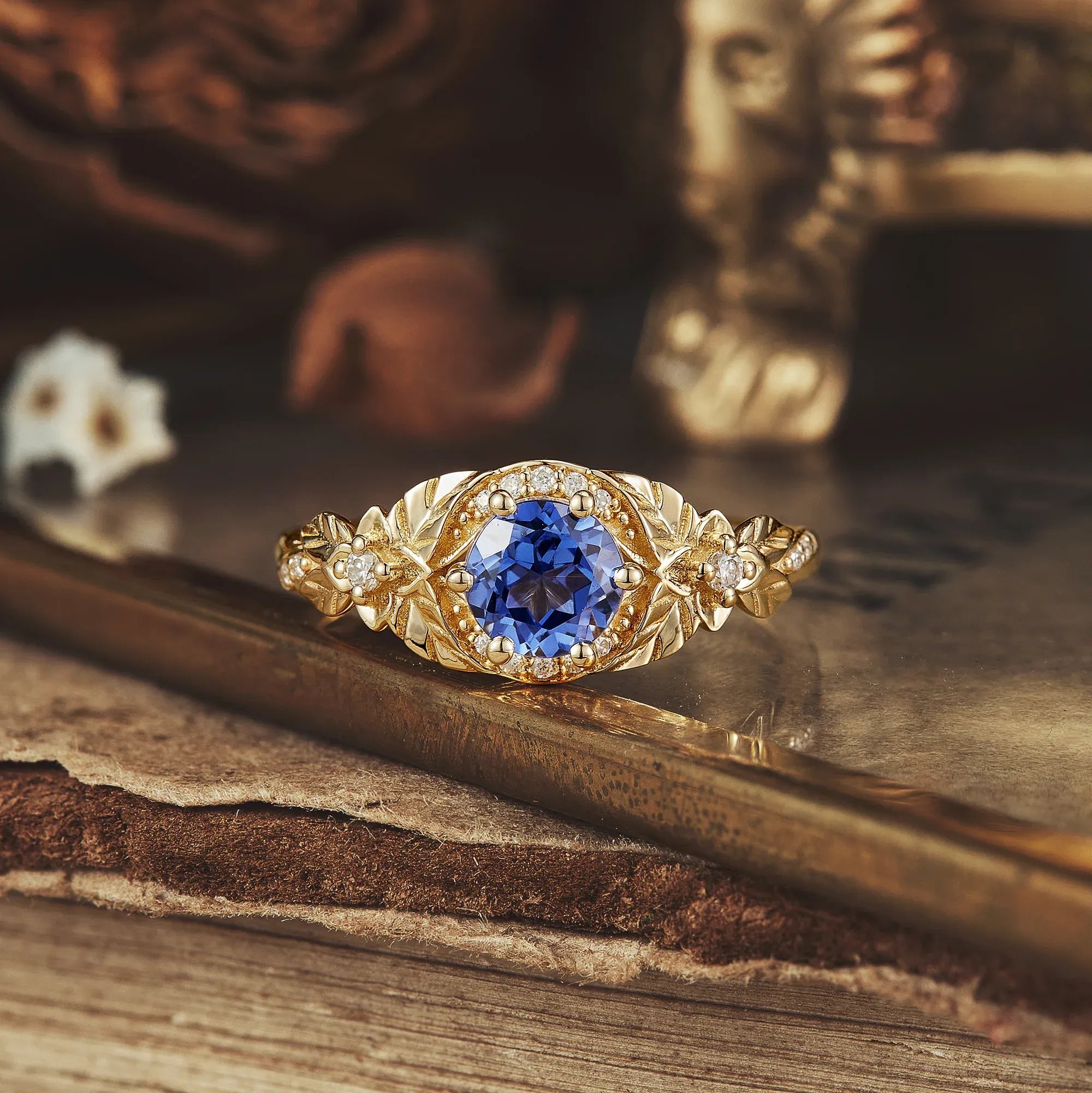 Moissanite Band Design Engagement Ring - Mila - GemsMagic